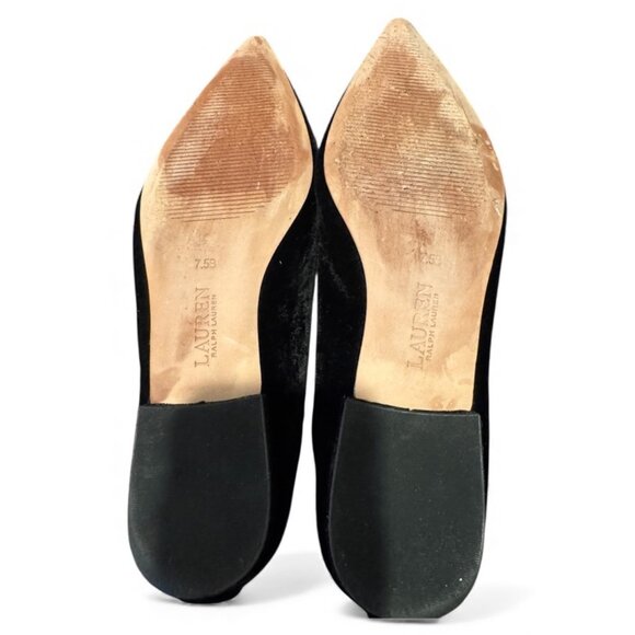LAUREN Ralph Lauren “Lilah” Ballet Flats –Black Velvet with Rhinestones Size 7.5 - Picture 6 of 6